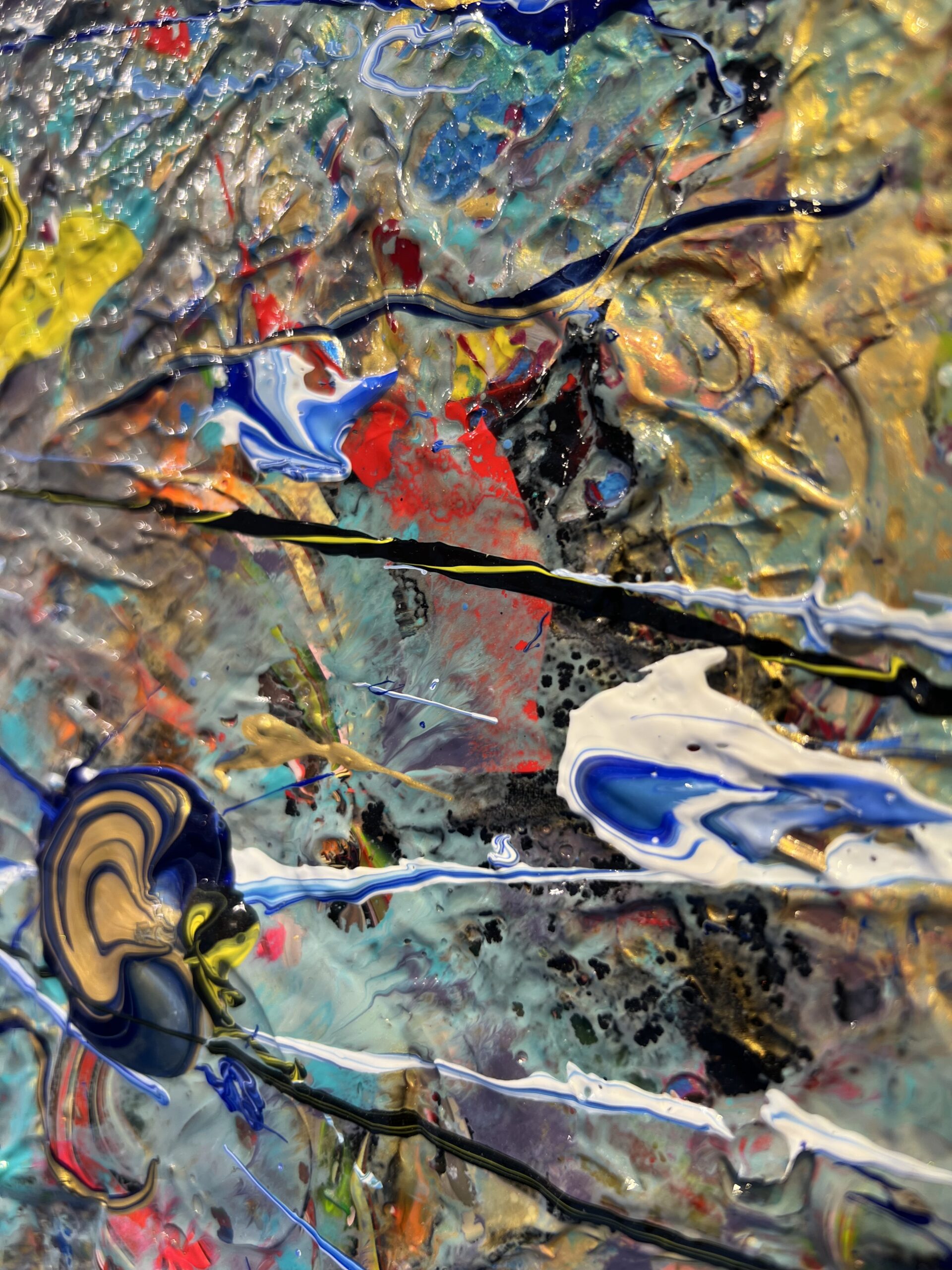 Abstract painting called Notes (zoomed in) by Keren de Vreede