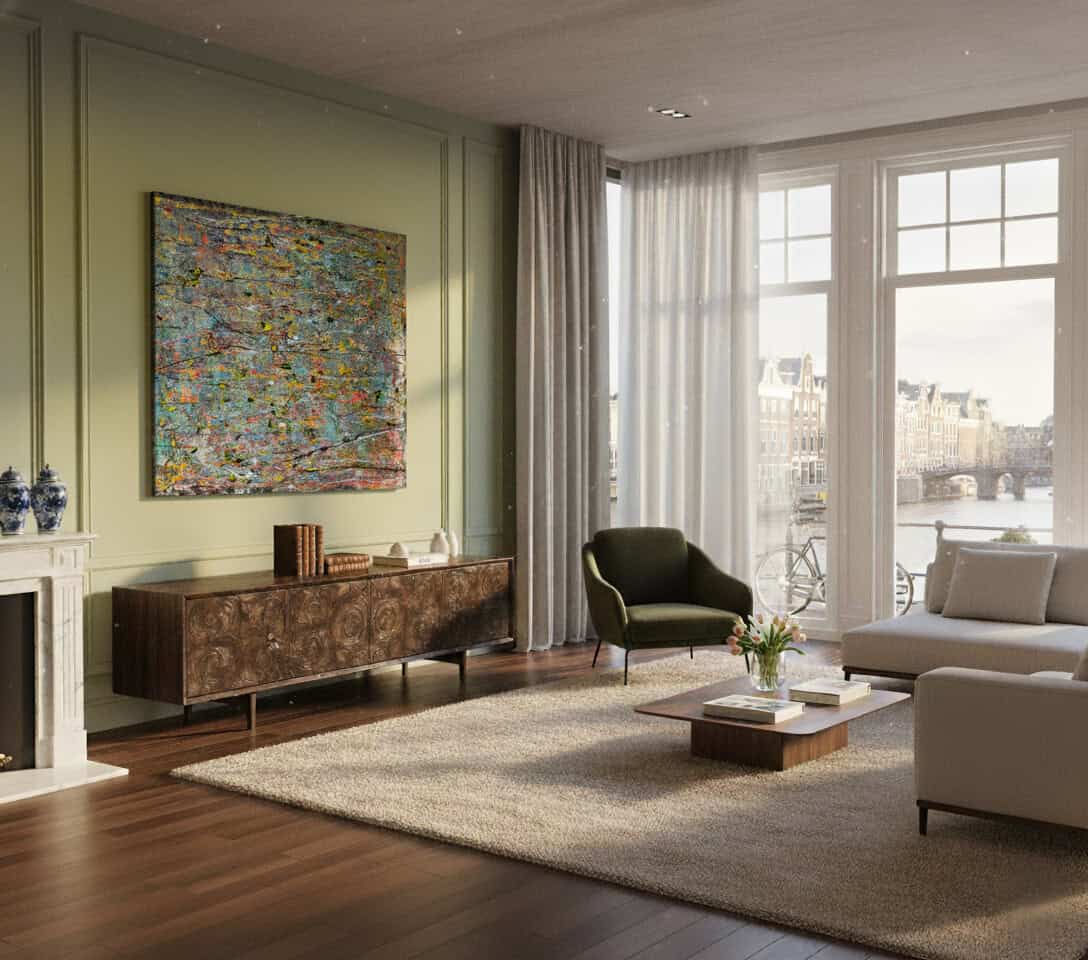 Abstract painting called Notes (on the wall) by Keren de Vreede