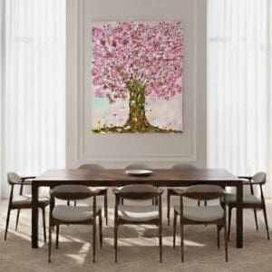Tree painting called Sakurako (on the wall) by Keren de Vreede