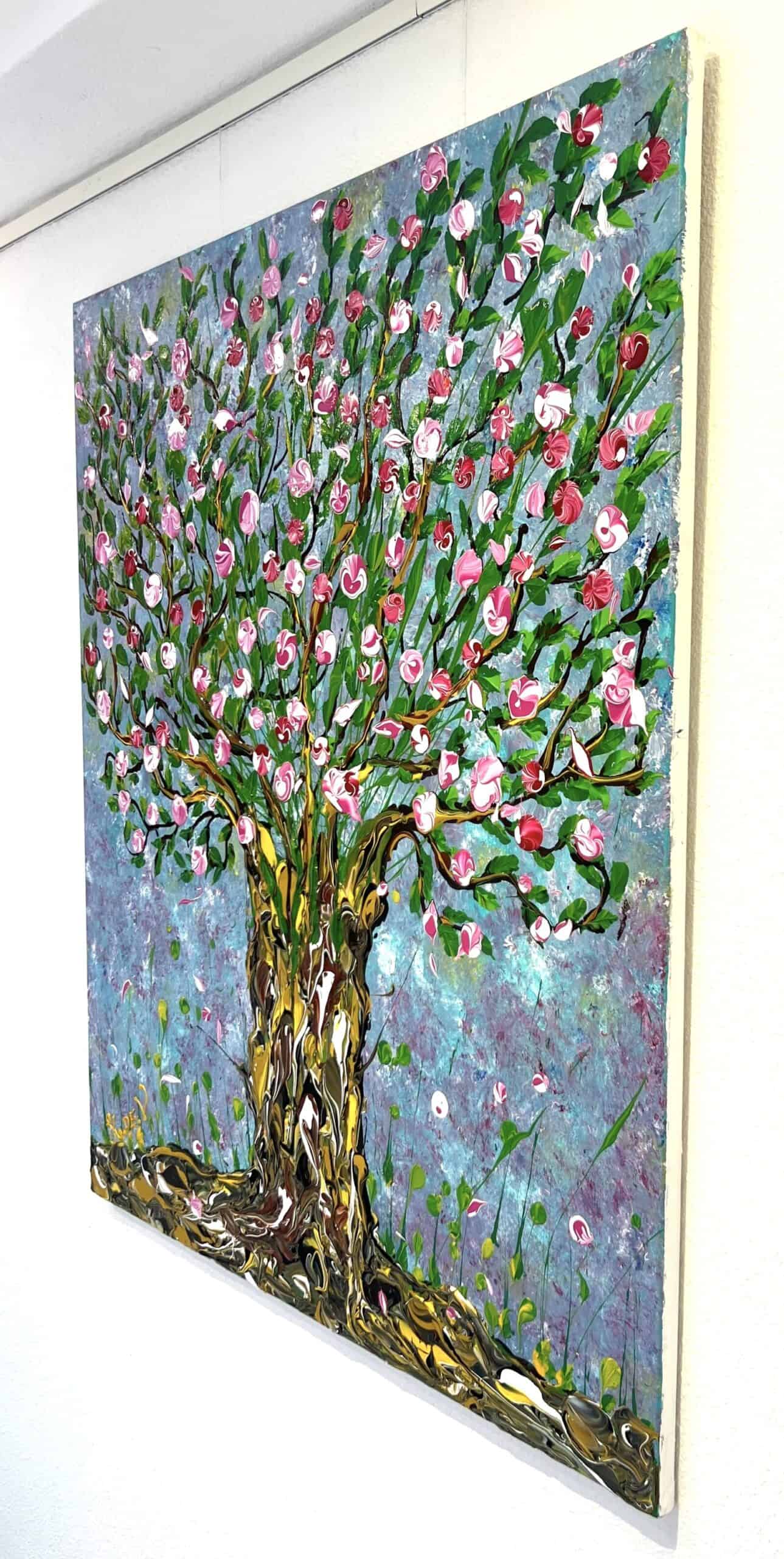 Tree painting called Tree of dreams seen from the side angle by Keren de Vreede