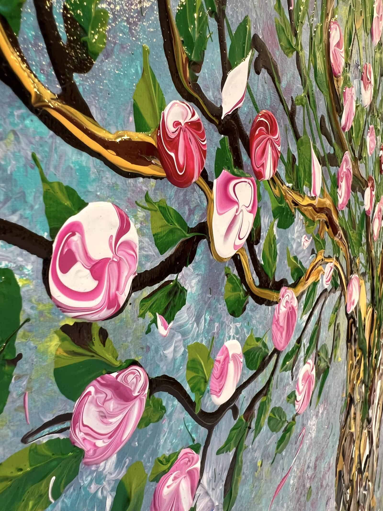 Tree painting called Tree of dreams (zoomed in) by Keren de Vreede