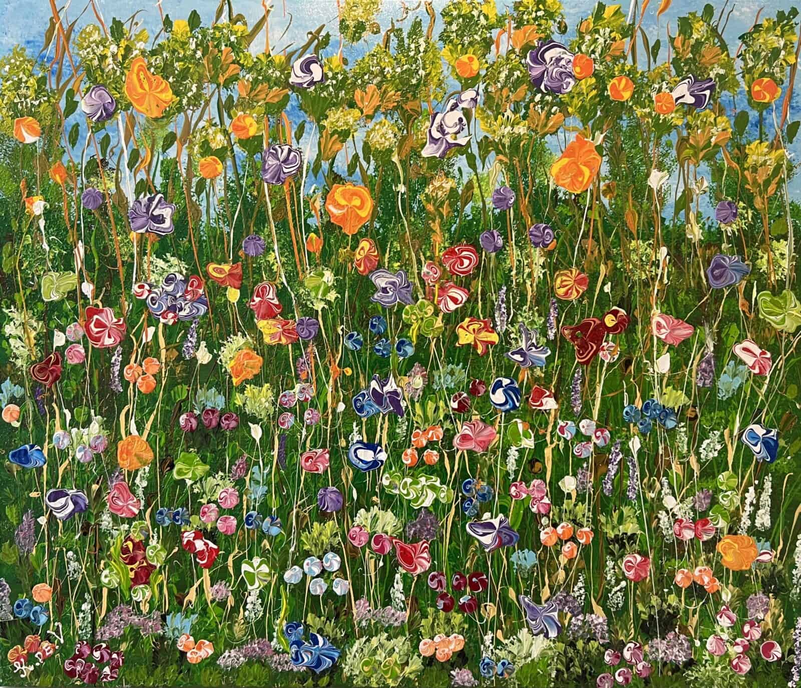 Field painting called Breath of spring by Keren de Vreede