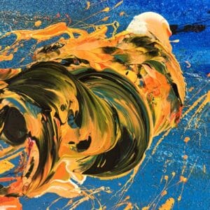 Abstract painting called Deep blue (zoomed in) by Keren de Vreede