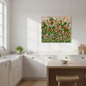 Fields painting called Dorine (on the wall) by Keren de Vreede