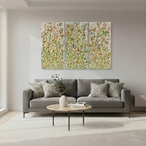 Field panel painting called Gaia (on the wall) by Keren de Vreede