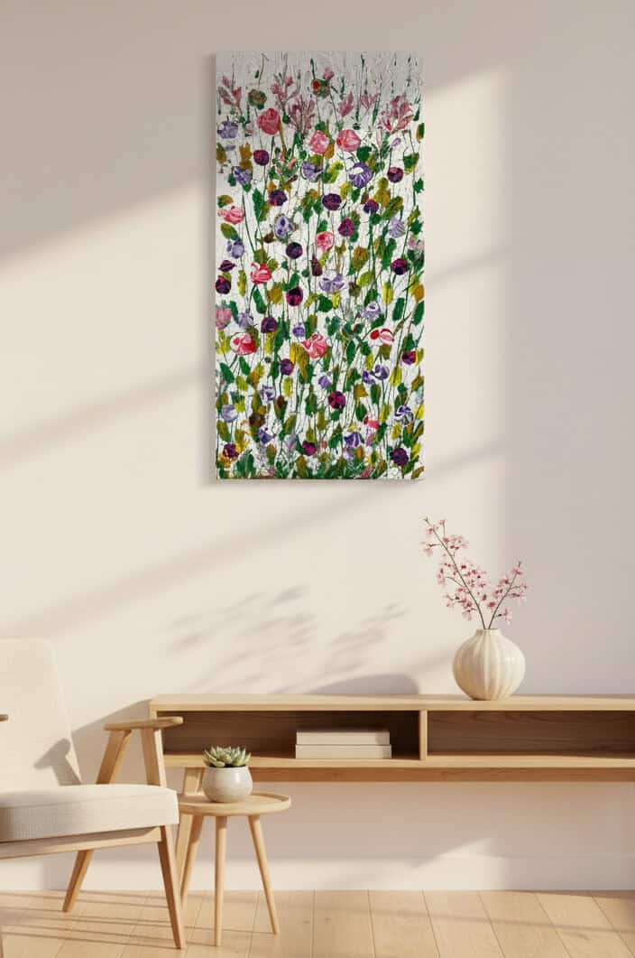 Fields painting called Ivy Rose (on the wall) by Keren de Vreede