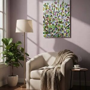 Fields painting called Lara (on the wall) by Keren de Vreede