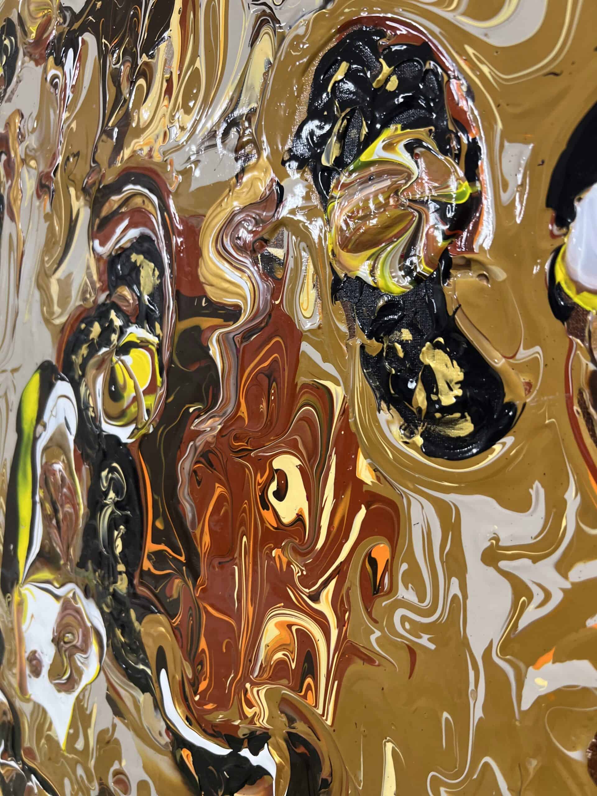Abstract painting called Lion King (zoomed in) by Keren de Vreede
