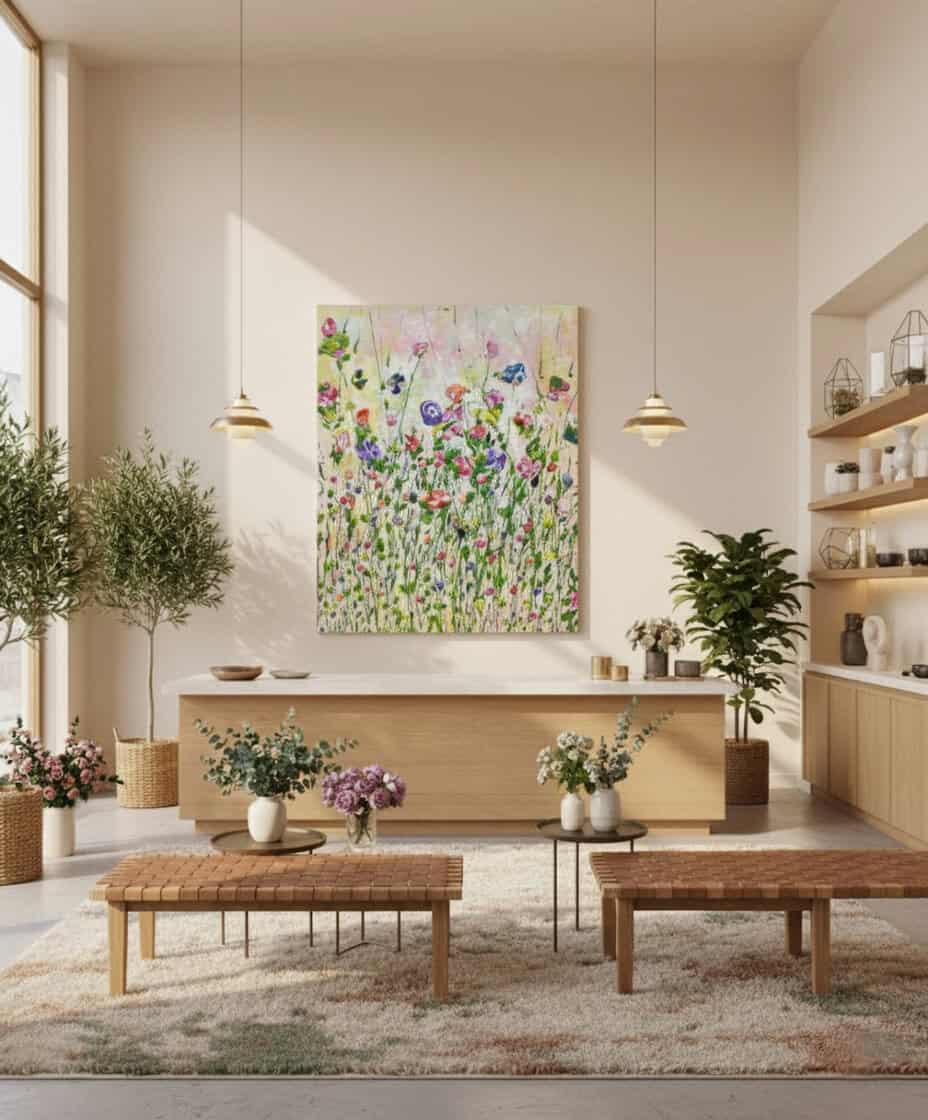 Fields painting called Lizelle (on the wall) by Keren de Vreede