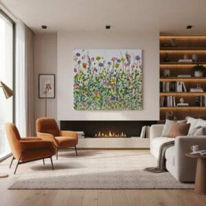 Fields painting called Madeleine (on the wall) by Keren de Vreede