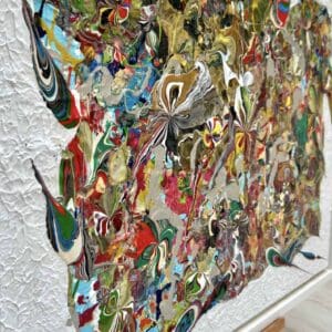 Abstract painting called Magique seen from the side angle by Keren de Vreede