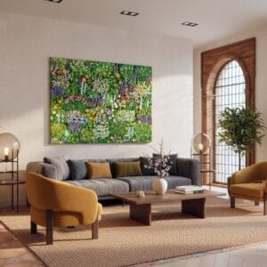 Fields painting called Olivia (on the wall) by Keren de Vreede