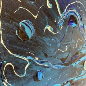 Abstract painting called Penguin (zoomed in) by Keren de Vreede