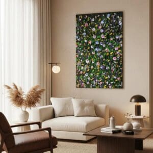 Fields painting called Rachel (on the wall) by Keren de Vreede