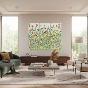 Field panel painting called Rosalina (on the wall) by Keren de Vreede