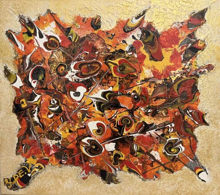 Abstract painting called Sahara flame by Keren de Vreede