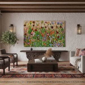 Fields painting called Seren (on the wall) by Keren de Vreede