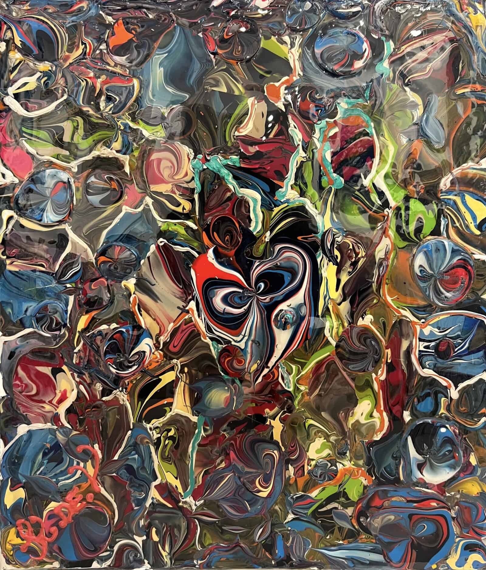 Abstract painting called The mask by Keren de Vreede