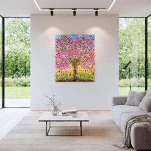 Tree painting called Tree of wishes (on the wall) by Keren de Vreede