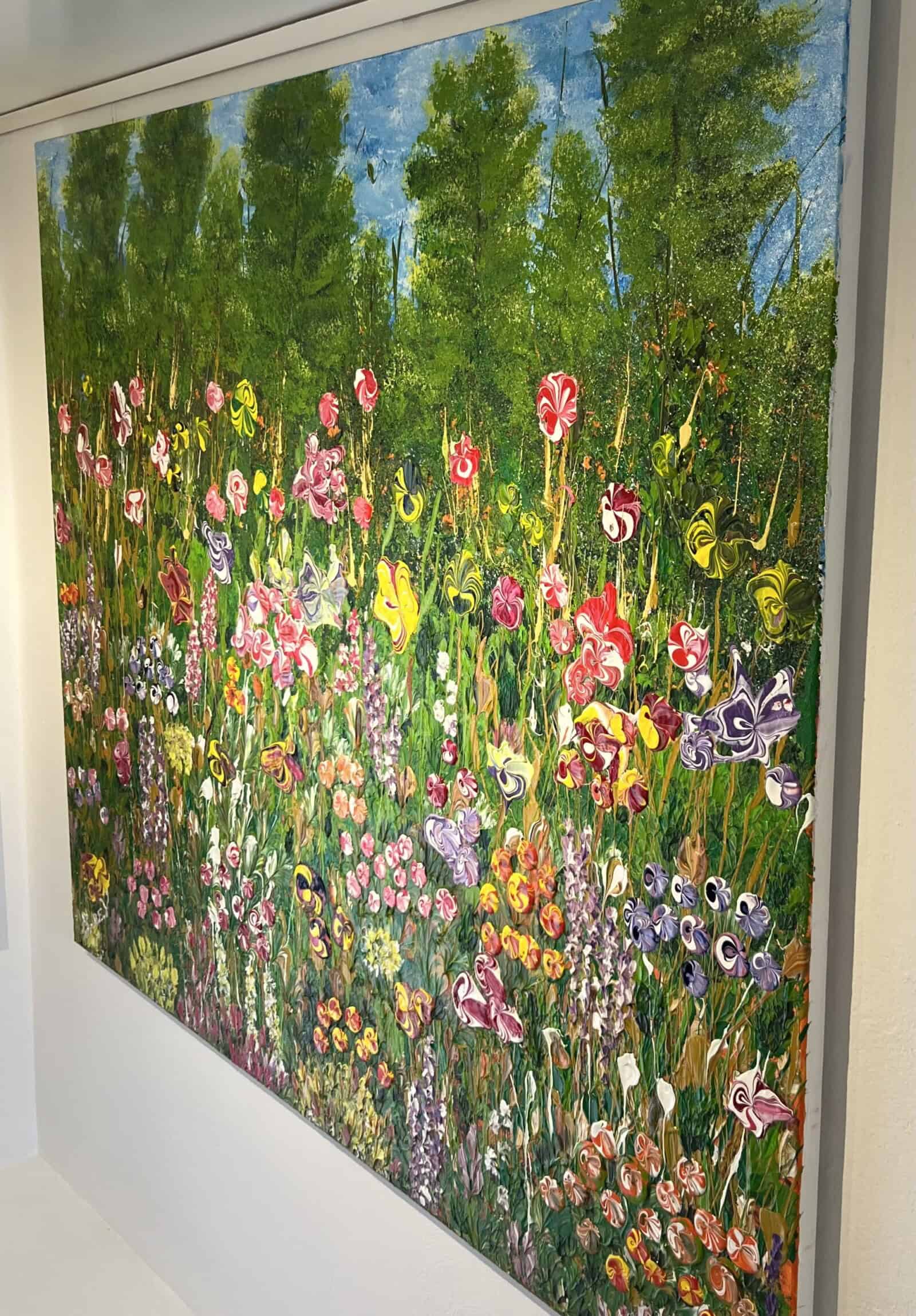 Fields painting called Wildflower forest seen from the side angle by Keren de Vreede