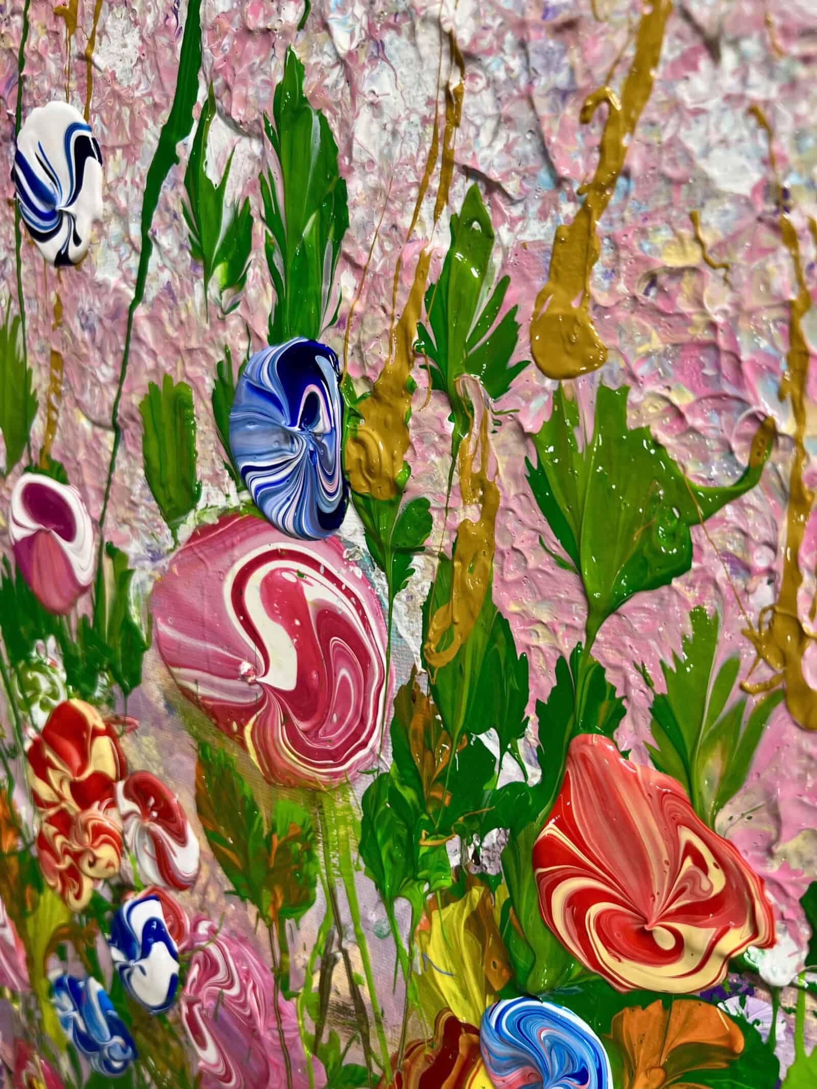 Field painting called Blush field (zoomed in) by Keren de Vreede